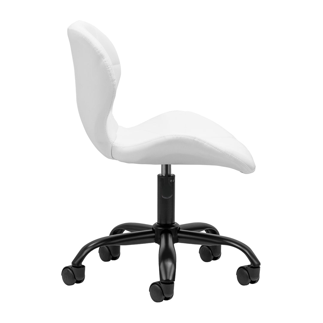 Chaise de Salon à Roulettes Réglable 4Rico QS-06 Noir-Blanc - image 3