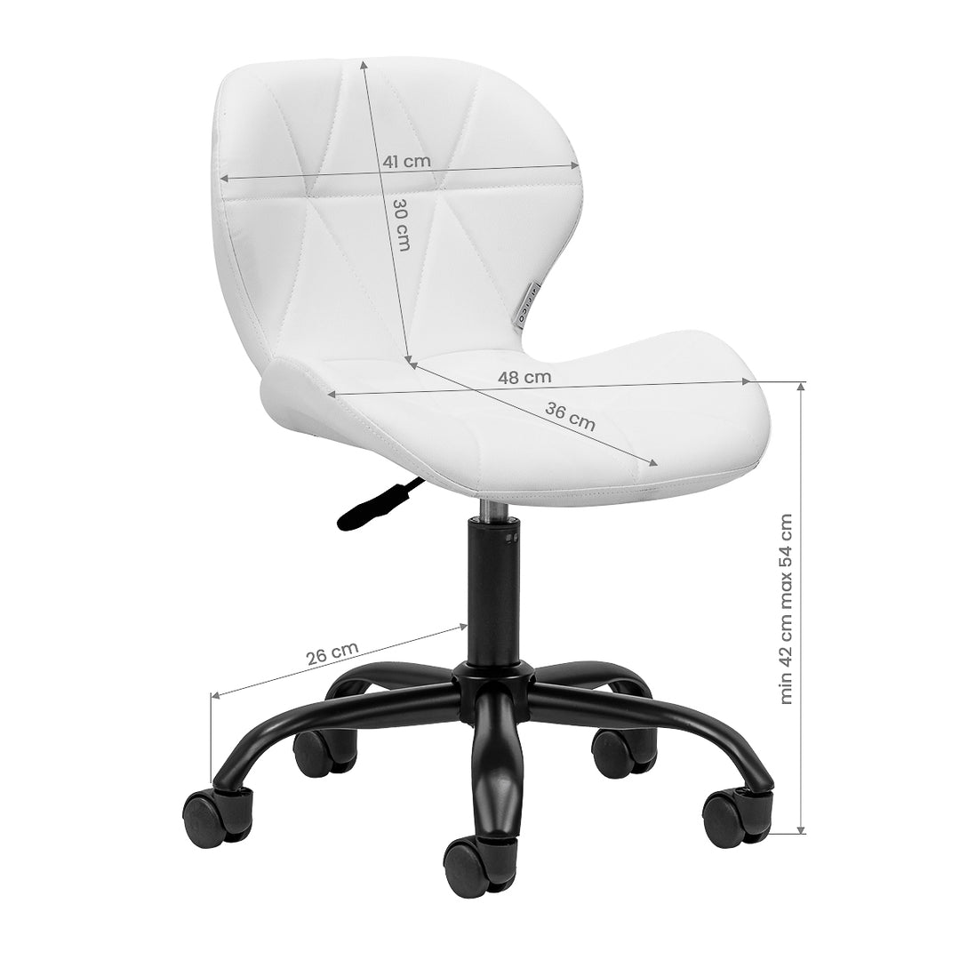Chaise de Salon à Roulettes Réglable 4Rico QS-06 Noir-Blanc - image 7