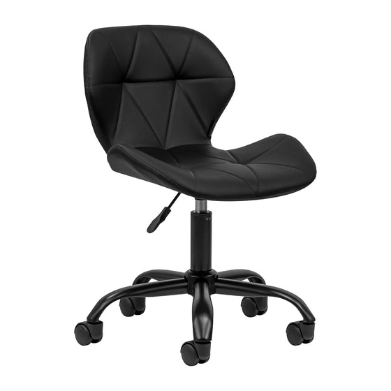 Chaise de Salon à Roulettes Réglable 4Rico QS-06 Noir-Noir