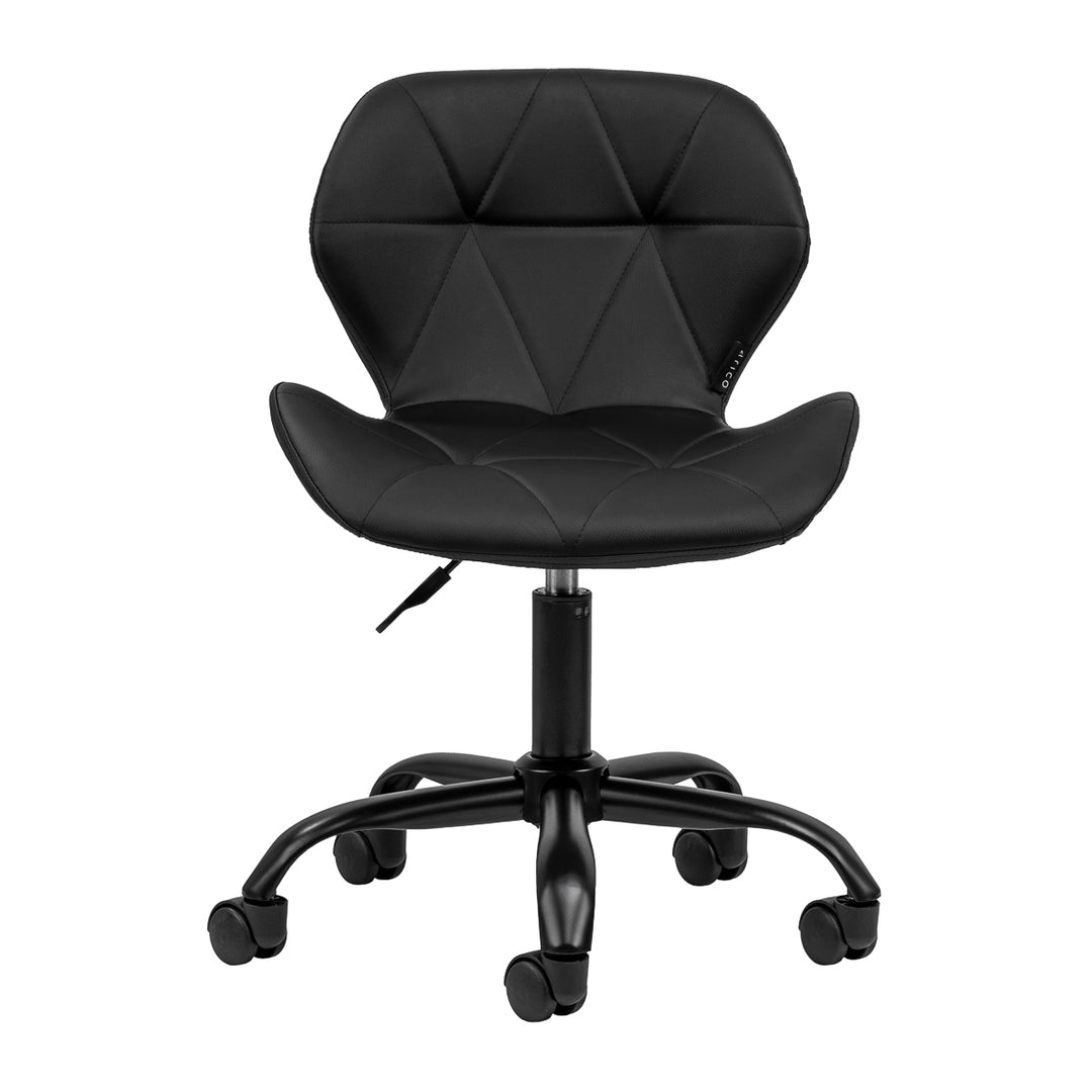 Chaise de Salon à Roulettes Réglable 4Rico QS-06 Noir-Noir - image 2