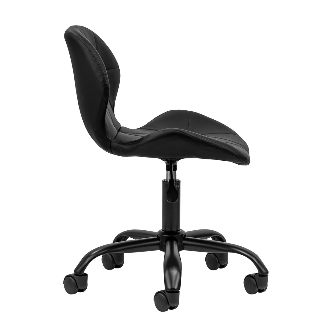 Chaise de Salon à Roulettes Réglable 4Rico QS-06 Noir-Noir - image 3