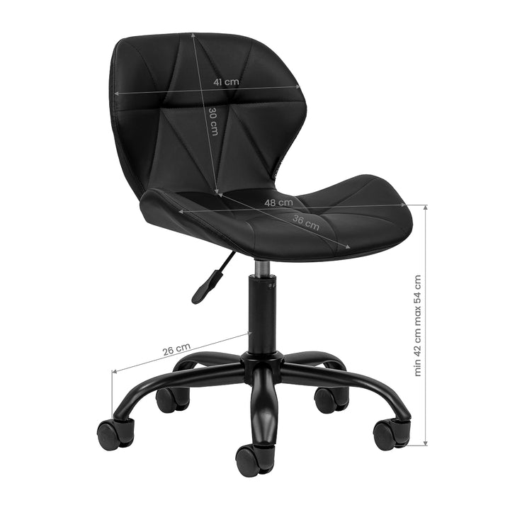 Chaise de Salon à Roulettes Réglable 4Rico QS-06 Noir-Noir - image 7