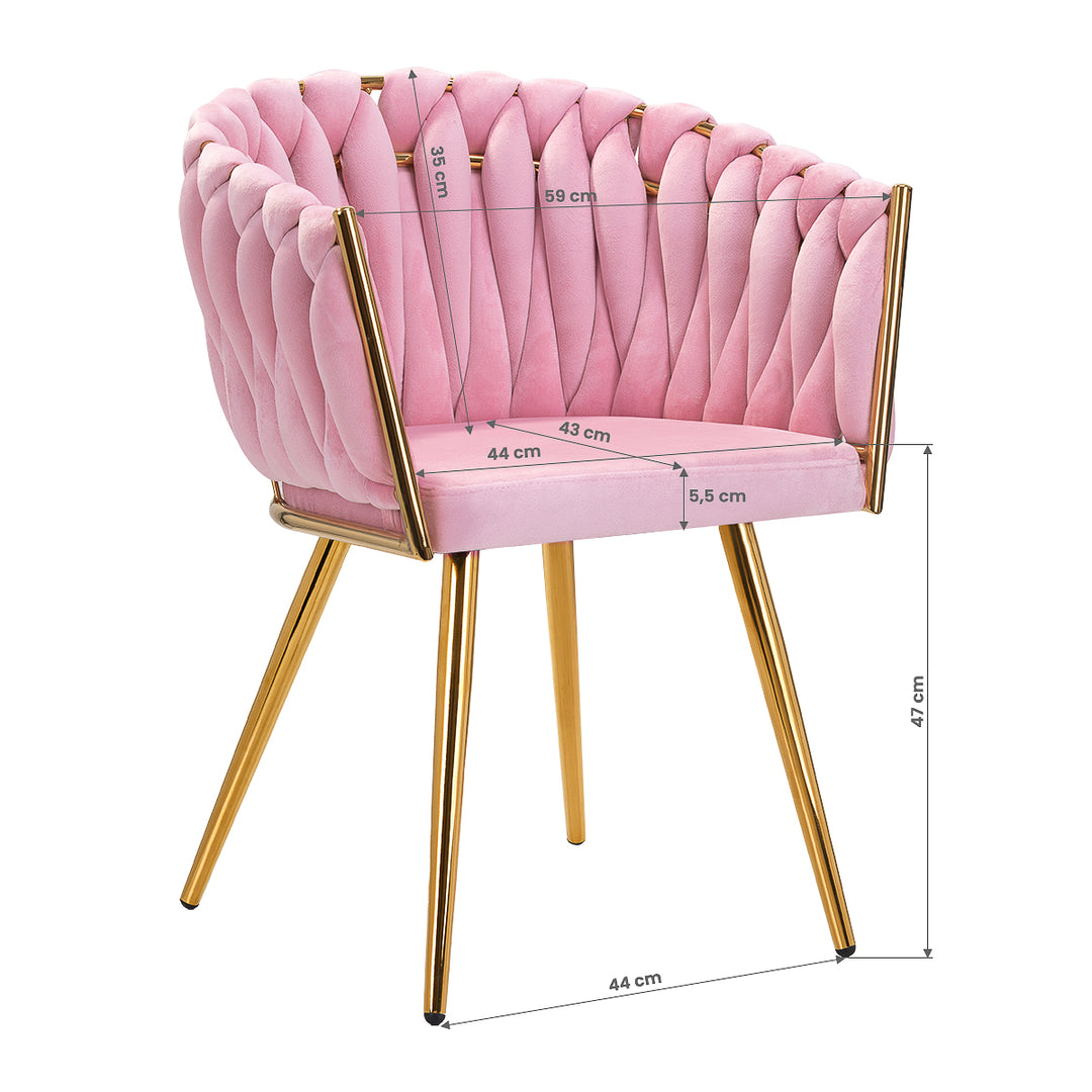 Chaise 4Rico QS-GW06G Velours Rose