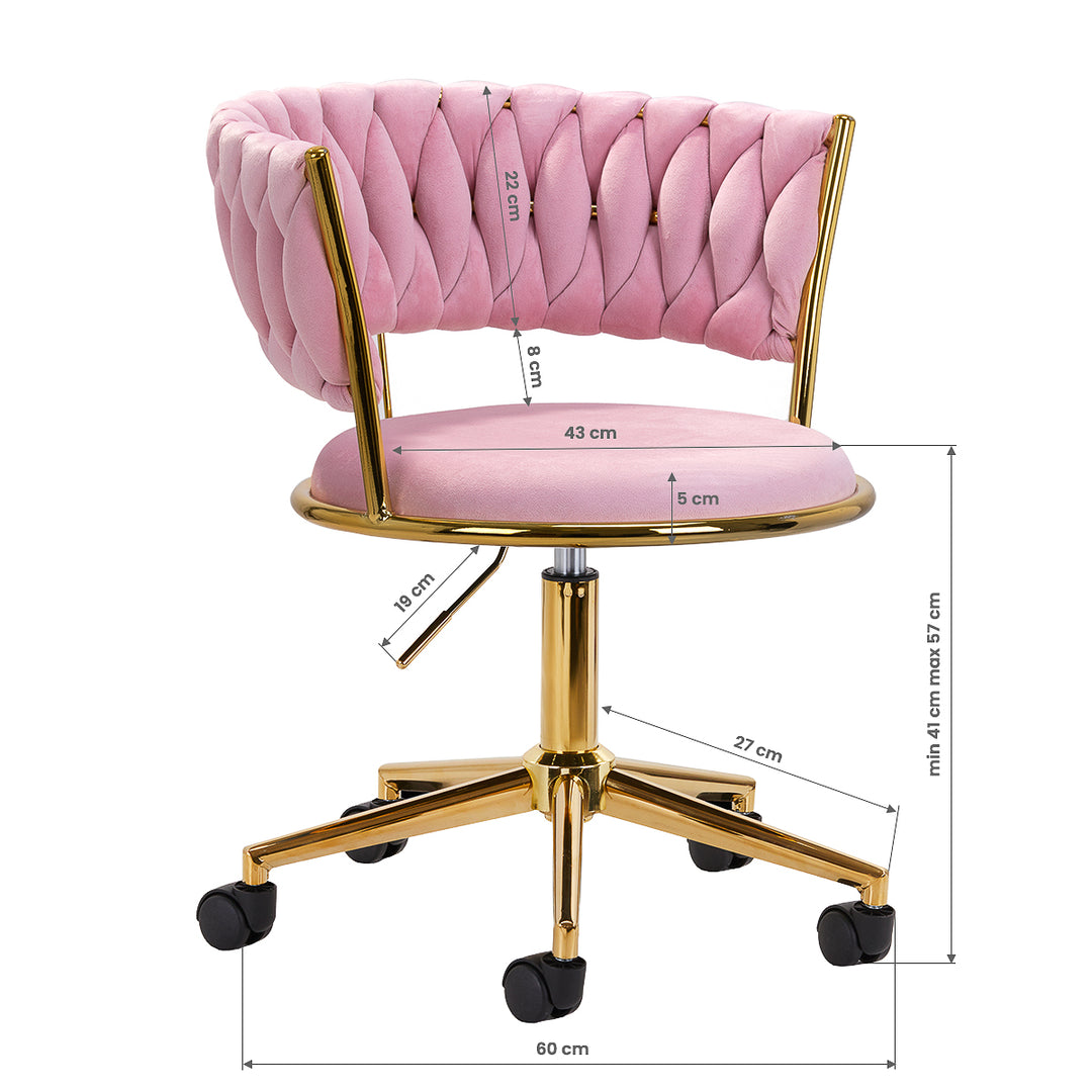 Chaise Pivotante 4Rico QS-GW01G Velours Rose