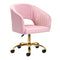 Chaise Pivotante à Roulettes Réglable 4Rico QS-OF212G Velours Rose