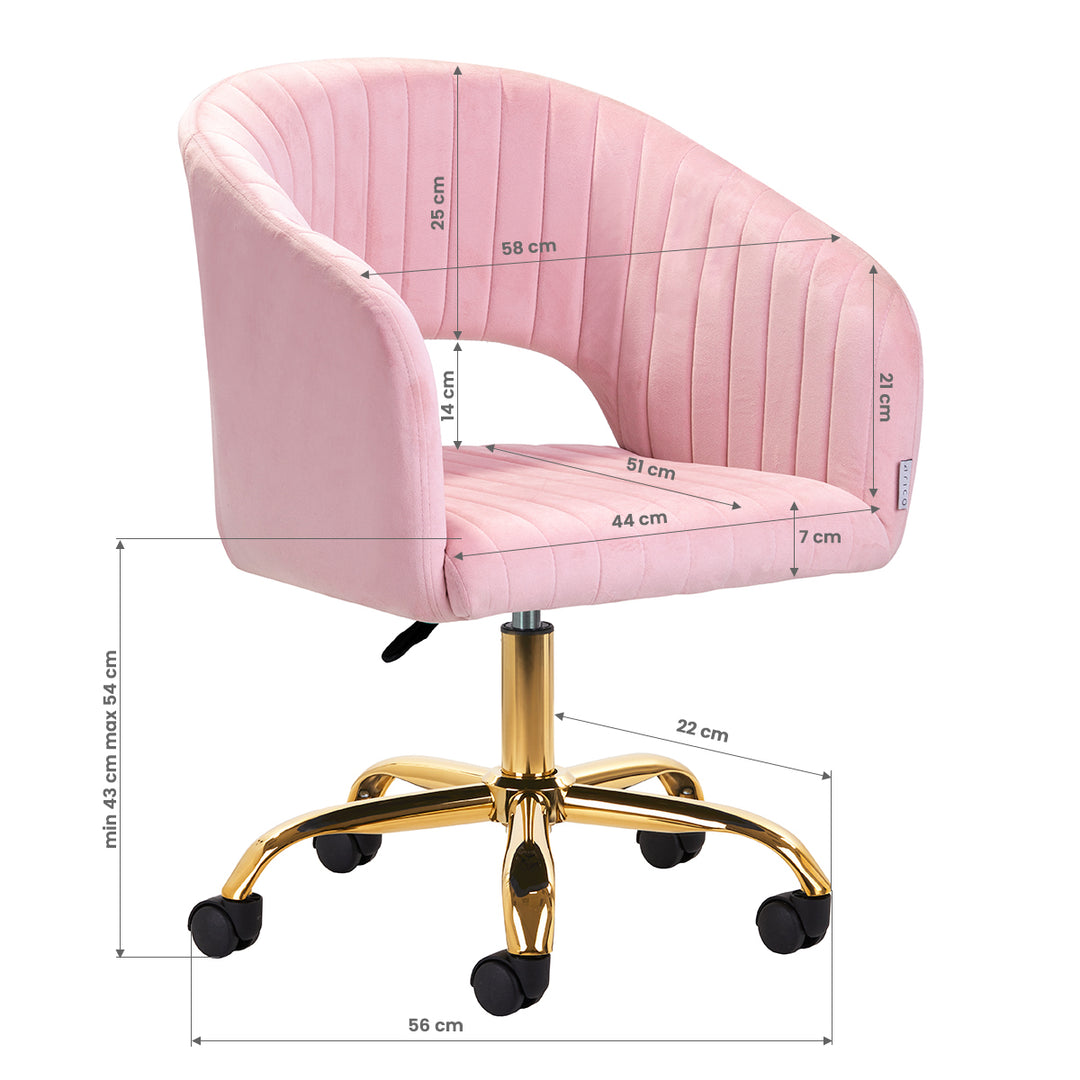 Chaise Pivotante 4Rico QS-OF212G Velours Rose