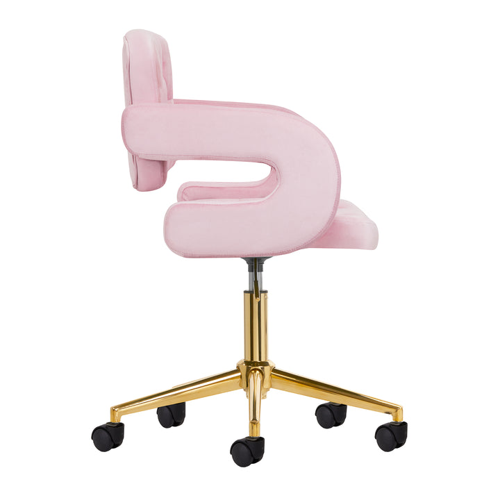 Chaise en Velours Réglable 4Rico QS-OF213G Or Rose