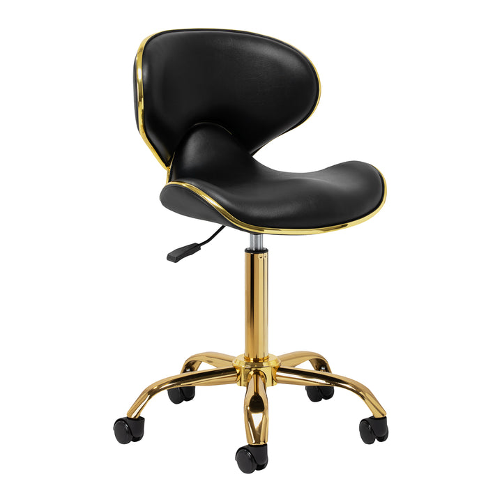 Chaise de Salon à Roulettes Réglable Gabbiano Q-4599G Or-Noir