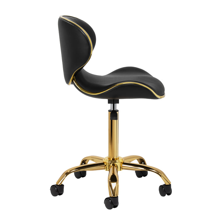 Chaise de salon avec roulettes réglable Gabbiano Q-4599G Or-Noir