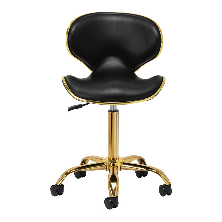 Chaise de salon avec roulettes réglable Gabbiano Q-4599G Or-Noir