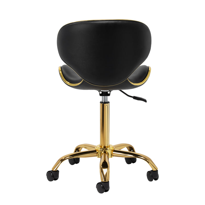Chaise de salon avec roulettes réglable Gabbiano Q-4599G Or-Noir