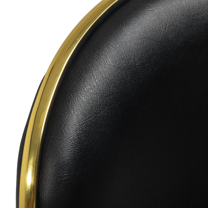 Chaise de salon avec roulettes réglable Gabbiano Q-4599G Or-Noir