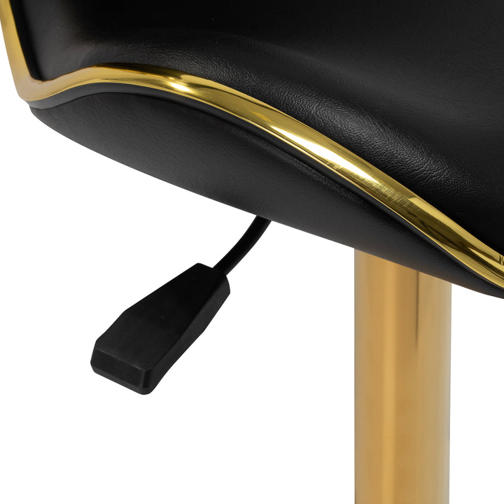 Chaise de salon avec roulettes réglable Gabbiano Q-4599G Or-Noir