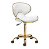 Chaise de Salon à Roulettes Réglable Gabbiano Q-4599G Or-Blanc