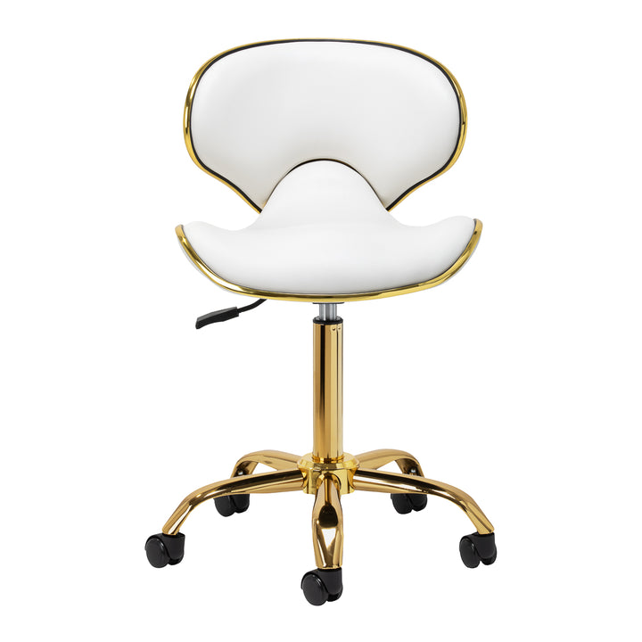Chaise de Salon à Roulettes Réglable Gabbiano Q-4599G Or-Blanc - image 3