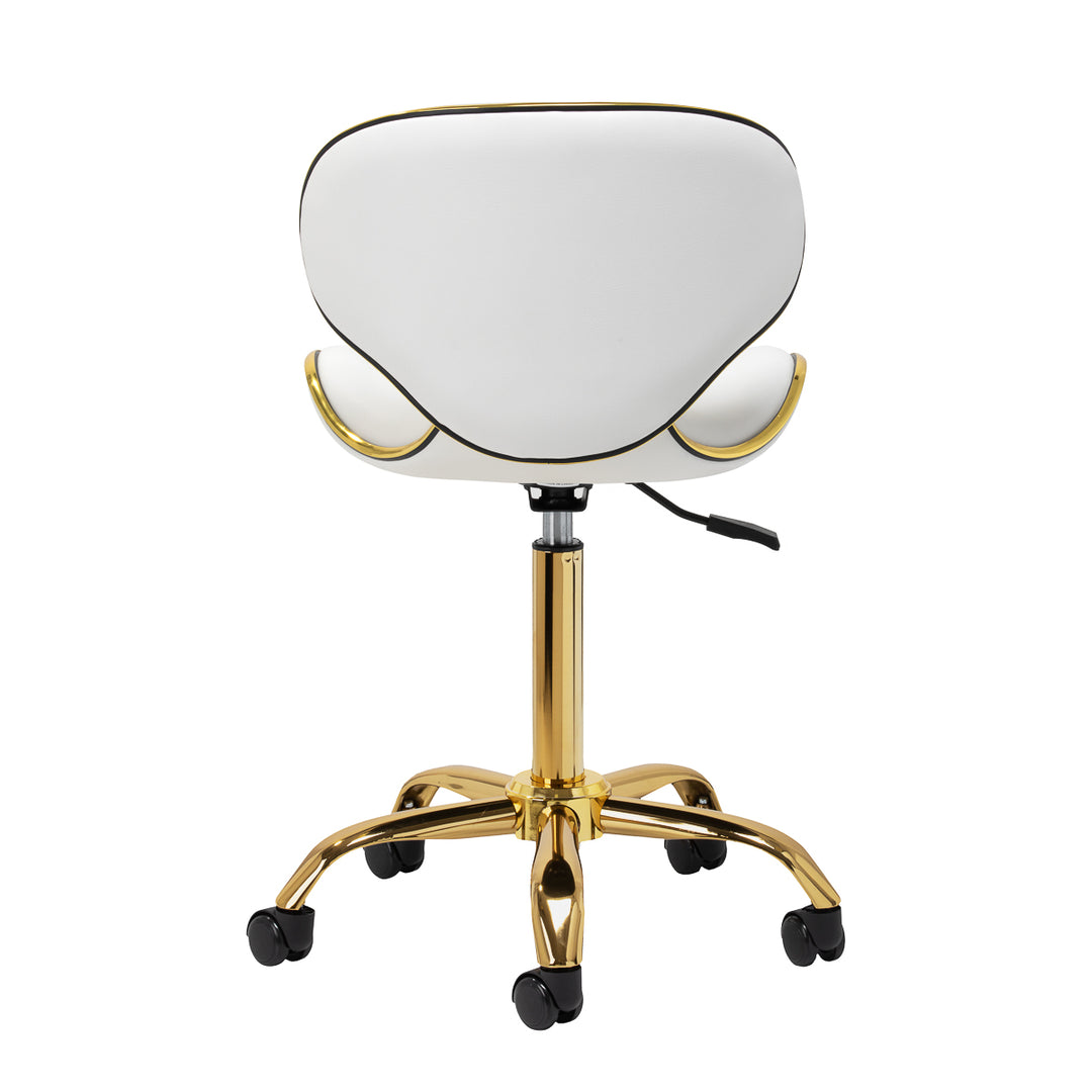 Chaise de Salon à Roulettes Réglable Gabbiano Q-4599G Or-Blanc - image 4