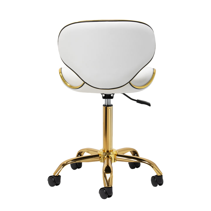 Chaise de Salon à Roulettes Réglable Gabbiano Q-4599G Or-Blanc - image 4