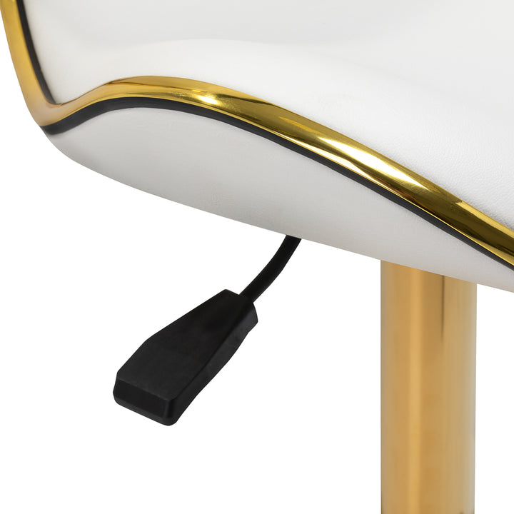 Chaise de Salon à Roulettes Réglable Gabbiano Q-4599G Or-Blanc - image 6
