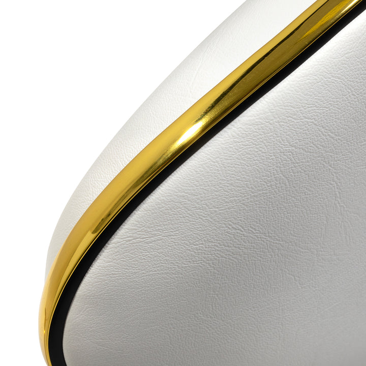 Chaise de Salon à Roulettes Réglable Gabbiano Q-4599G Or-Blanc - image 7