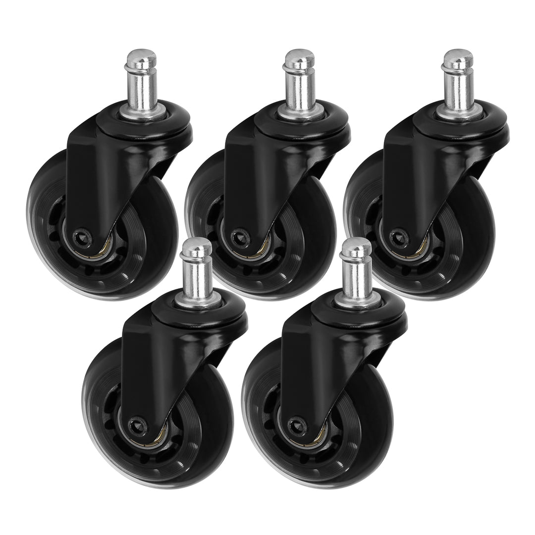 Jeu de Roulettes Tabouret Roll Speed Noir 5 pièces