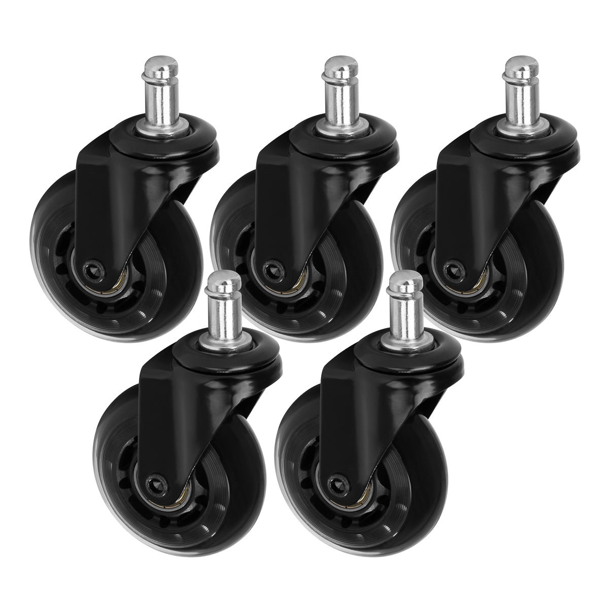 Jeu de Roulettes Tabouret Roll Speed Noir 5 pièces