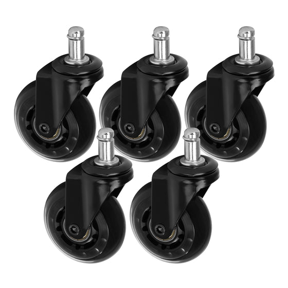 Jeu de Roulettes Tabouret Roll Speed Noir 5 pièces