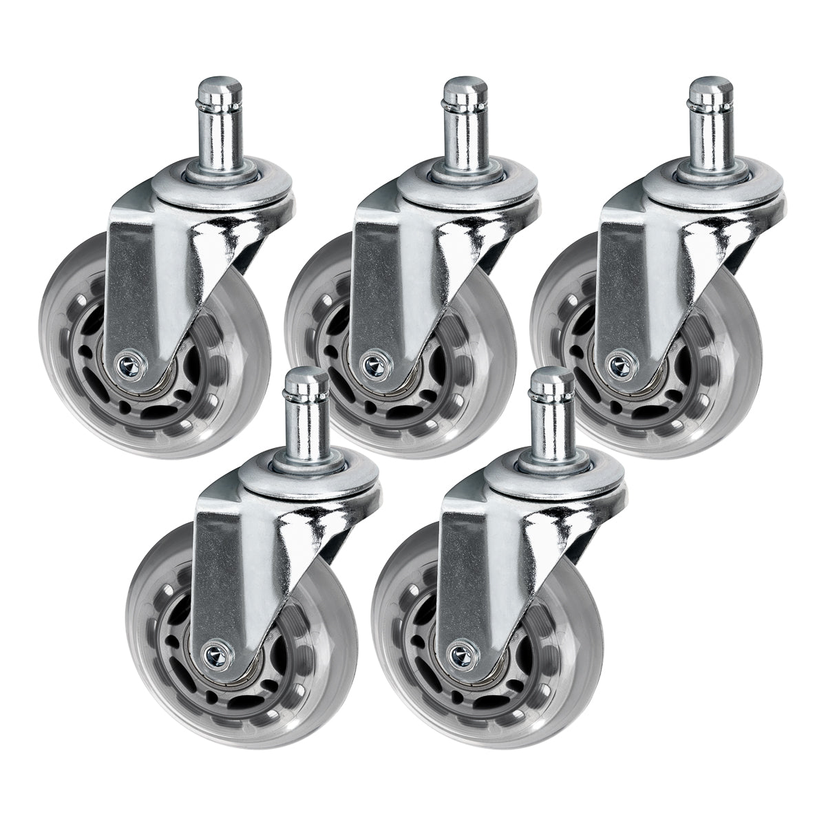 Jeu de Roulettes Tabouret Roll Speed Argent 5 pièces