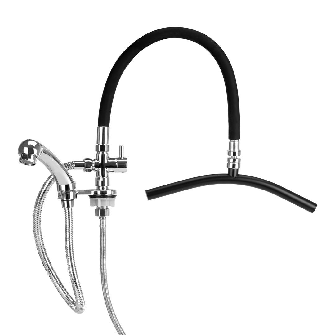 Robinet avec Douche Pluie pour Bac Coiffeur Gabbiano Chrome-Noir