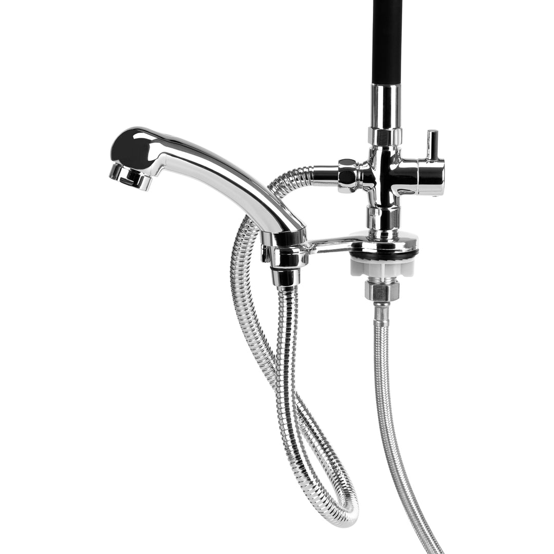 Robinet avec Douche Pluie pour Bac Coiffeur Gabbiano Chrome-Noir - image 2