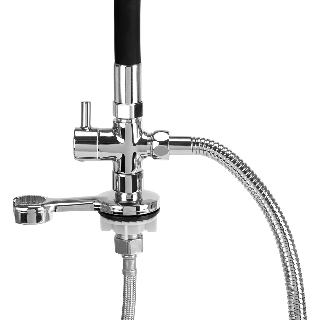 Robinet avec Douche Pluie pour Bac Coiffeur Gabbiano Chrome-Noir - image 3