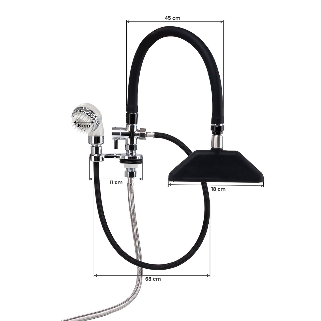 Robinet avec Douche Cascade pour Bac Coiffeur Gabbiano Chrome-Noir - image 8