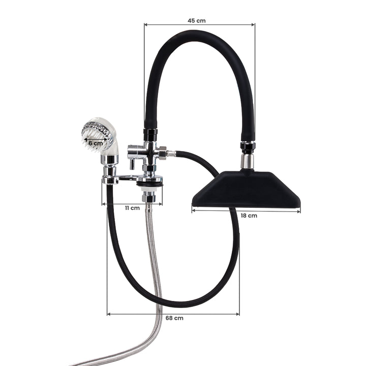 Robinet avec Douche Cascade pour Bac Coiffeur Gabbiano Chrome-Noir - image 8