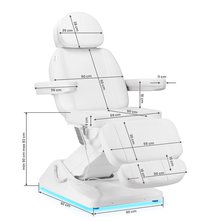 Fauteuil Esthétique Électrique Sillon Luxury à 3 Moteurs Blanc 17