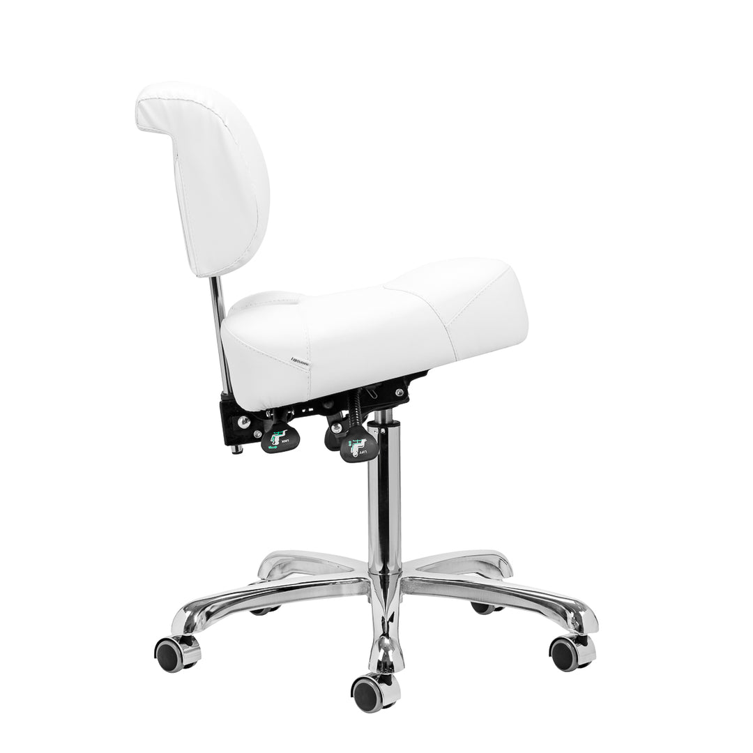 Tabouret avec Dossier et Siège Inclinable Giovanni 1005 Blanc