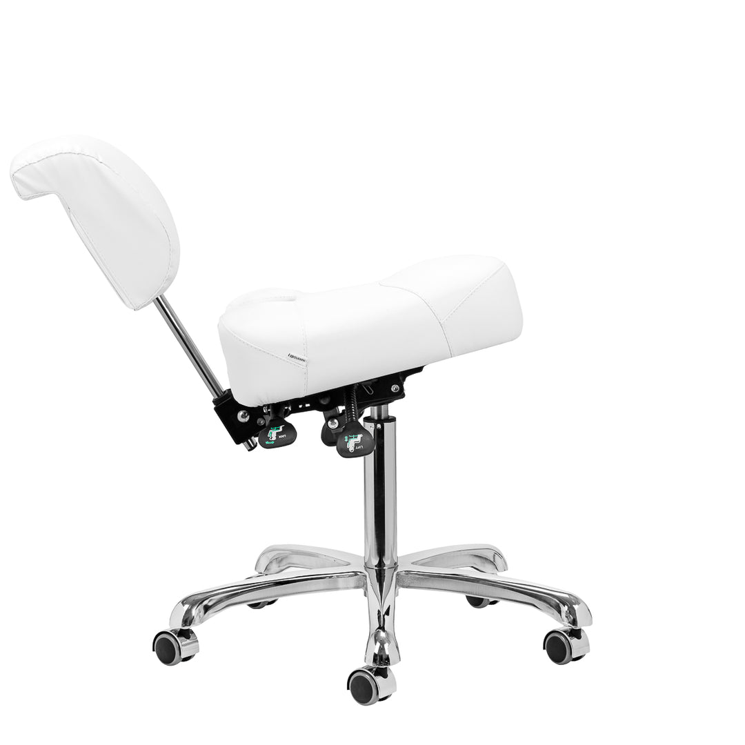 Tabouret avec Dossier et Siège Inclinable Giovanni 1005 Blanc