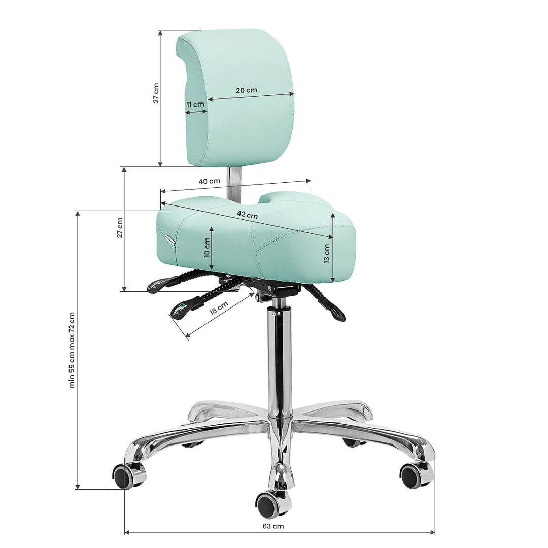 Tabouret avec Dossier et Siège Inclinable Giovanni 1005 Vert