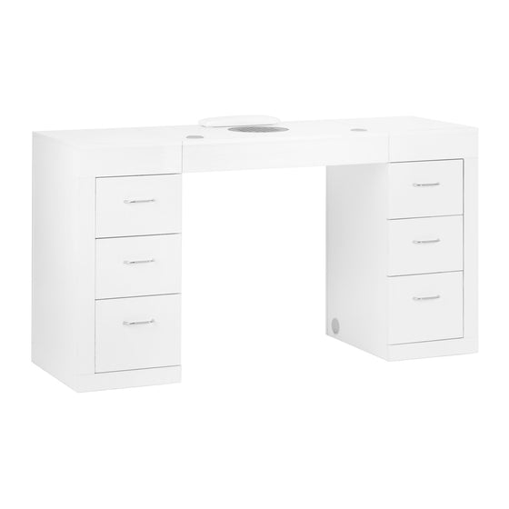 Table Manucure 324 avec Aspirateur Blanc