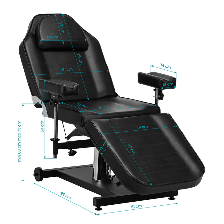 Fauteuil Tatouage Hydraulique Pro Ink 322F Noir - image 14
