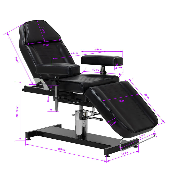 Fauteuil Tatouage Hydraulique Pro Ink 210DH Noir - image 18