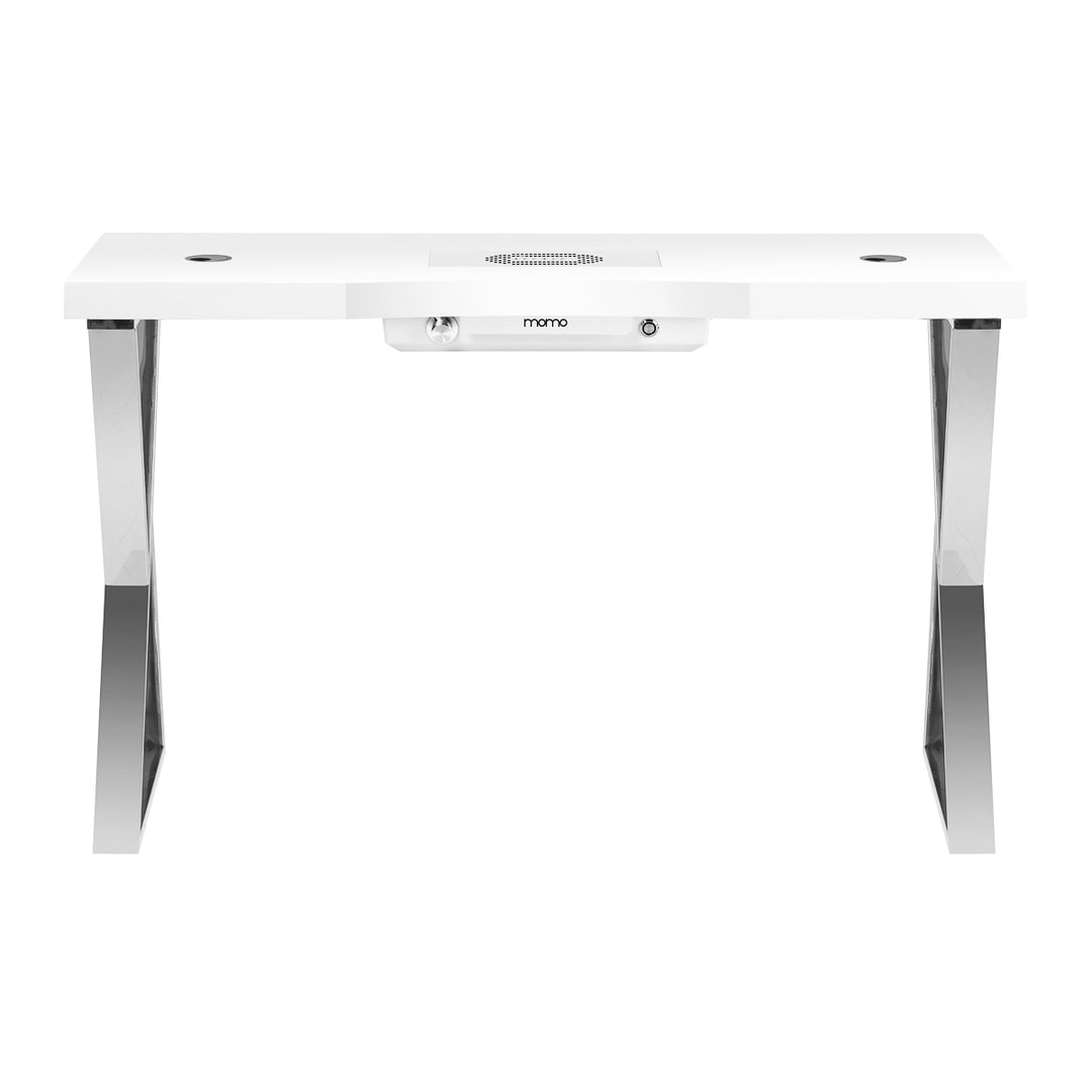 Table Manucure Momo 04 Argent-Blanc avec Aspirateur - image 2