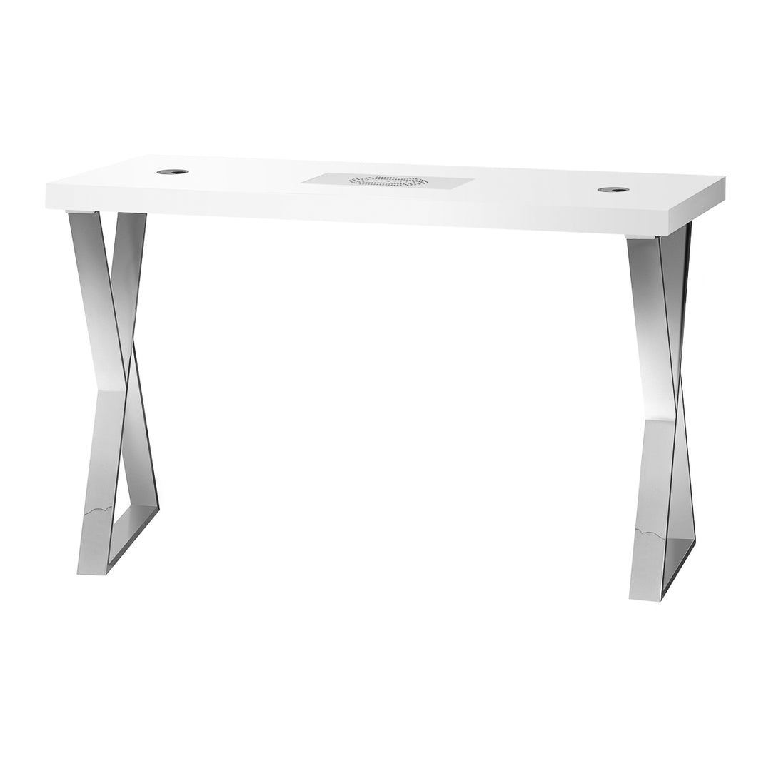 Table Manucure Momo 04 Argent-Blanc avec Aspirateur - image 3