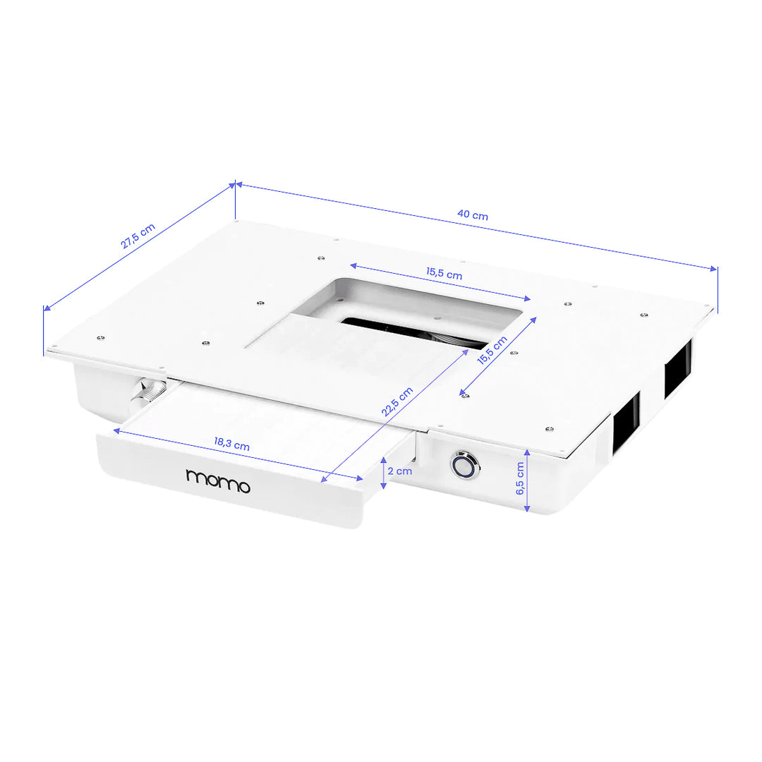 Table Manucure Momo 04 Argent-Blanc avec Aspirateur - image 17
