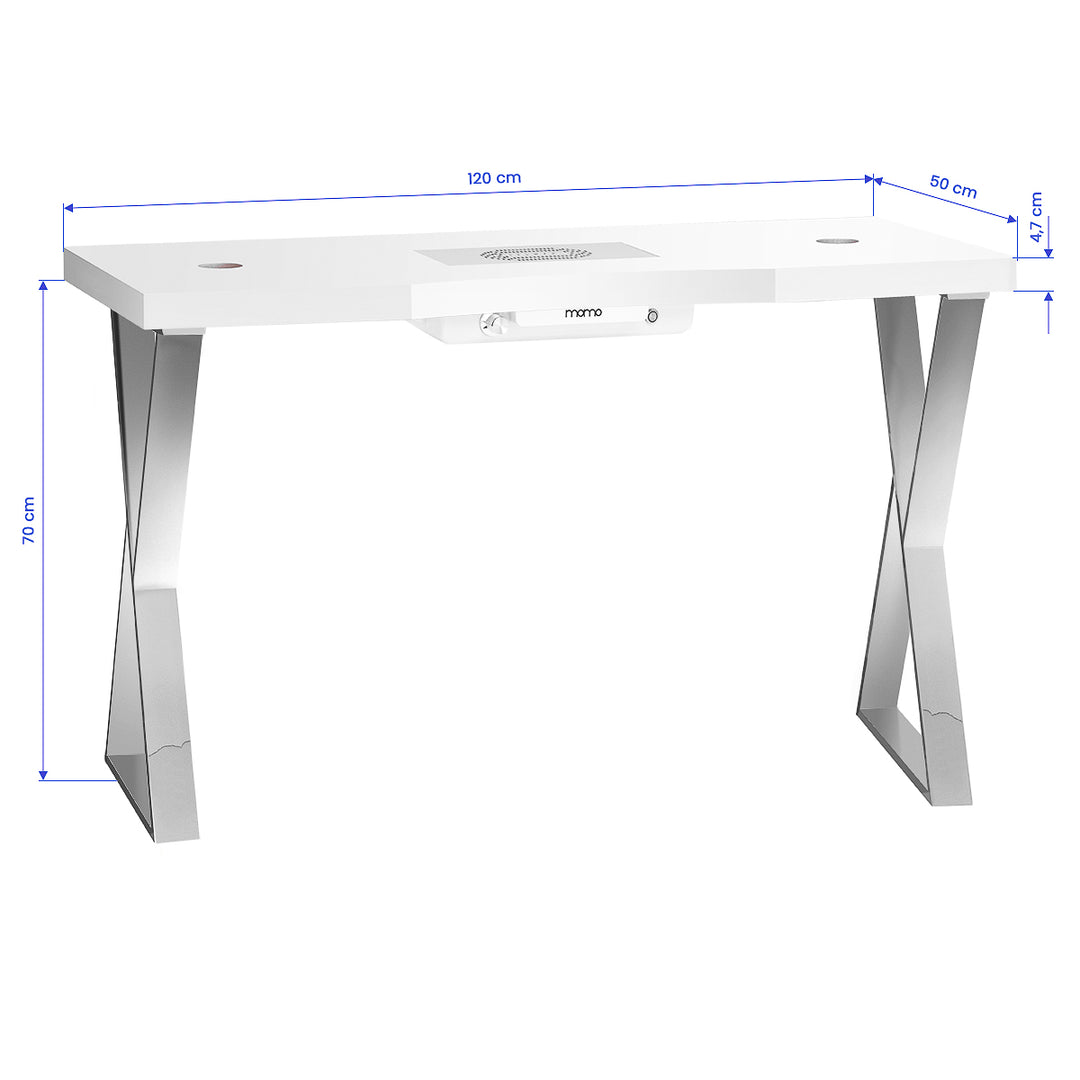 Table Manucure Momo 04 Argent-Blanc avec Aspirateur - image 18