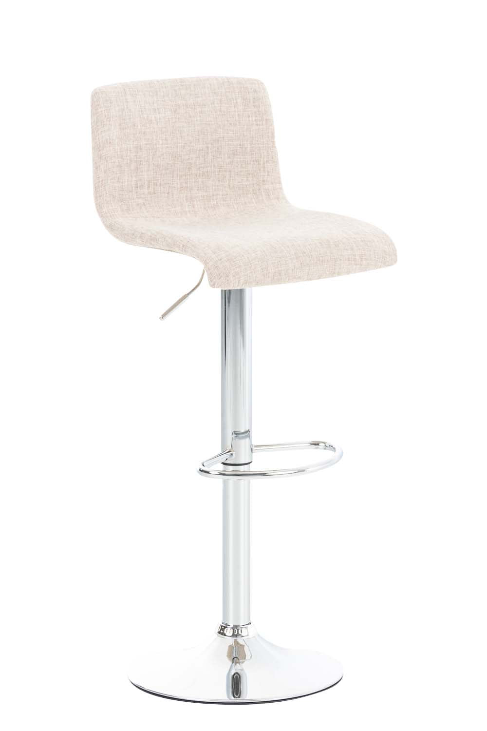 Tabouret de Bar avec Dossier Réglable Pivotant 105 Tissu Crème