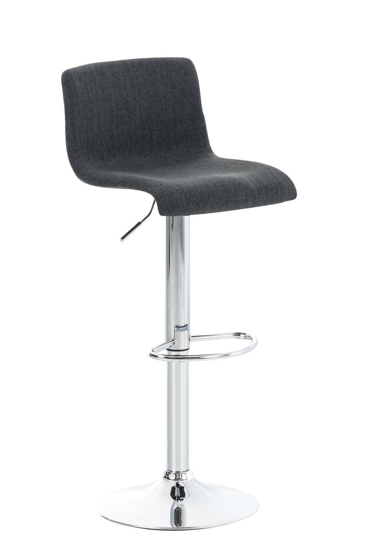 Tabouret de Bar avec Dossier Réglable Pivotant 105 Tissu Gris foncé