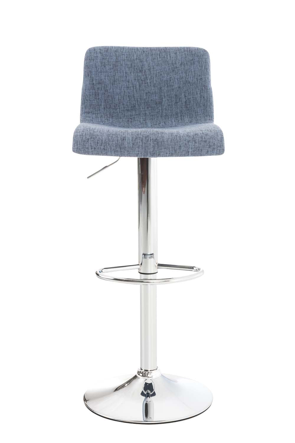 Tabouret de Bar avec Dossier Réglable Pivotant 105 Tissu Bleu - image 3