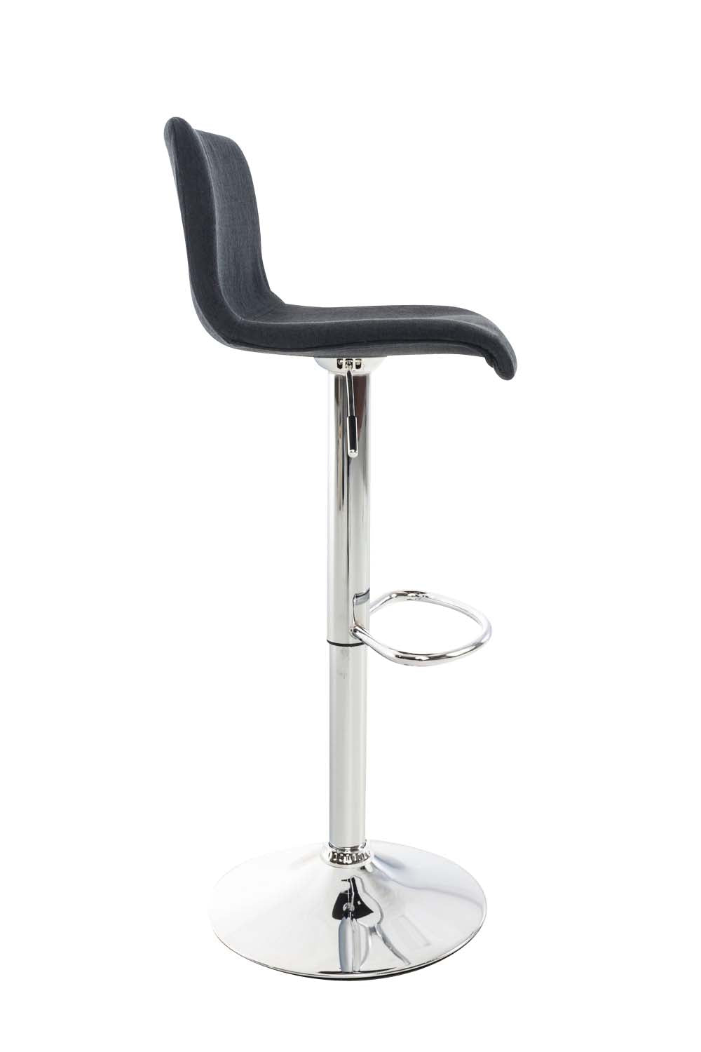 Tabouret de Bar avec Dossier Réglable Pivotant 105 Tissu Noir - image 4