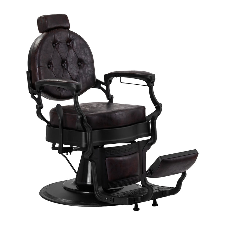 fauteuil de barbier gabbiano president marron 1