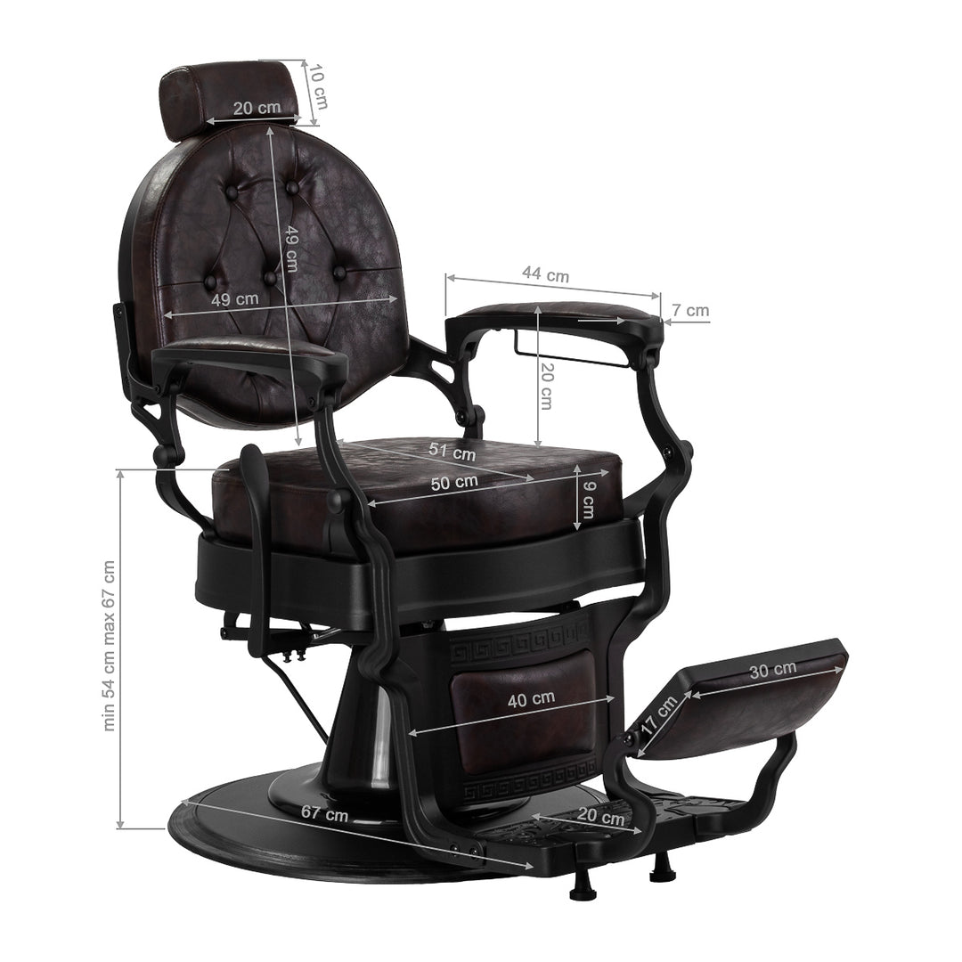 fauteuil de barbier gabbiano president marron 17