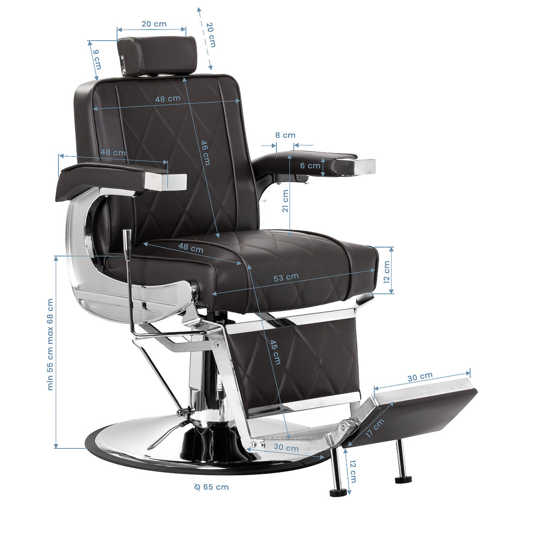 fauteuil de barbier hair system bm88066 marron 14